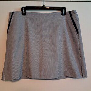 Navy & White Striped Seersucker Skort